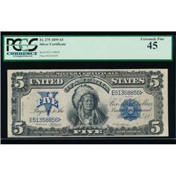 1899 $5 Chief Silver Certificate PCGS 45