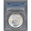 1881 $1 Morgan Silver Dollar Coin PCGS MS65