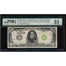 1928 $1000 Chicago Federal Reserve Note PMG 35