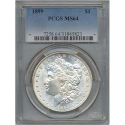 1899 $1 Morgan Silver Dollar Coin PCGS MS64