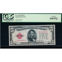 1928 $5 Legal Tender Note PCGS 66PPQ