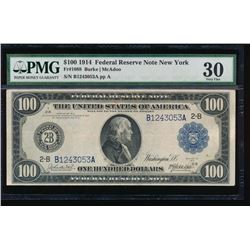 1914 $100 New York Federal Reserve Note PMG 30