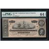 Image 1 : 1864 $20 Confederate States of America Note PMG 64EPQ