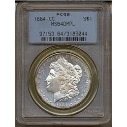 1884-CC $1 Morgan Silver Dollar PCGS MS64DMPL
