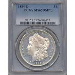1884-O $1 Morgan Silver Dollar Coin PCGS MS65DMPL