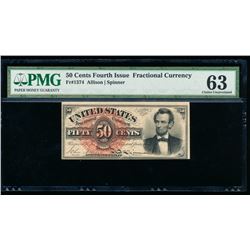 50 Cent Fourth Issue Fractional Note PMG 63