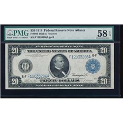 1914 $20 Atlanta Federal Reserve Note PMG 58EPQ