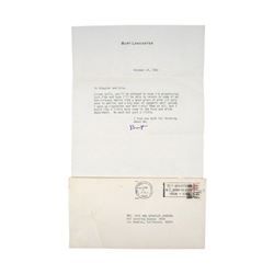 Burt Lancaster Personally Written & Signed Letter