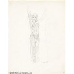 Kelly Freas - Dancer Pencil Sketch Original Art (1945).