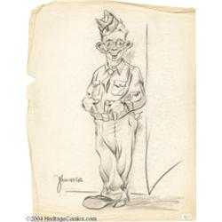 Kelly Freas - Military Caricature Original Art (1944).