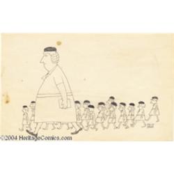 Kelly Freas - Den Mother Illustration Original Art (1950).