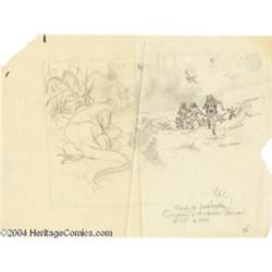 Kelly Freas - Astounding Science Fiction Preliminary Sketch Original Art (1954).