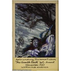 Kelly Freas - "The Gentle Earth" Preliminary Illustration Original Art (1957).