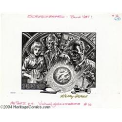 Kelly Freas - Science Fiction Scratchboard Illustration #16 "Virtual Globe and Mascons" Original Art