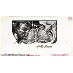 Kelly Freas - Science Fiction Scratchboard Illustration #30 "Death Message" Original Art (Ballantine