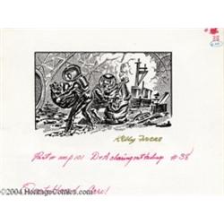 Kelly Freas - Science Fiction Scratchboard Illustration #38 "D & A Clearing Out Tailings" Original A