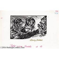 Kelly Freas - Science Fiction Scratchboard Illustration #43 "Breakthru" Original Art (Ballantine Boo