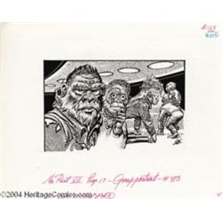 Kelly Freas - Science Fiction Scratchboard Illustration #83 "Group Portrait" Original Art (Ballantin