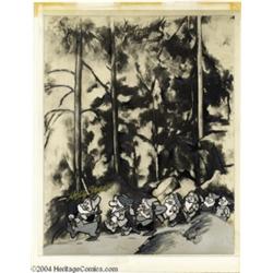 Kelly Freas - Crazy Magazine Original Art "Kelly's Cockeyed Canvas" Seven Dwarfs (undated).