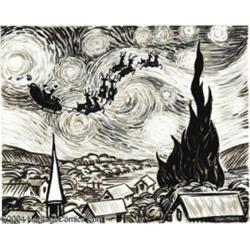 Kelly Freas - Crazy Magazine Original Art "Kelly's Cockeyed Canvas" Starry Night (undated).