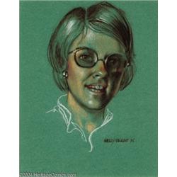 Kelly Freas - Untitled Portrait Illustration Original Art (1976).