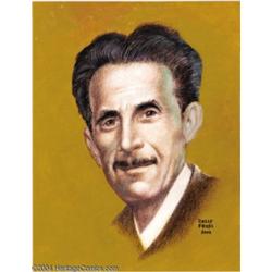 Kelly Freas - George Orwell Portrait Illustration Original Art (2002).