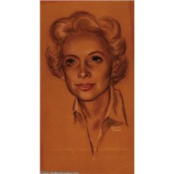 Kelly Freas - Portrait Drawing Original Art (undated).