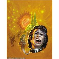 Kelly Freas - "Falling Toward Forever" Laser Book #10 Cover Original Art (Laser Books, 1975).