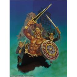 Kelly Freas - "The Orc Wars Books I and II: The Yngling Saga" Cover Original Art (Baen Books, 1992).