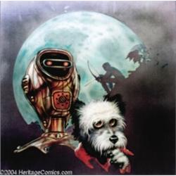 Kelly Freas - "City" Caedmon Records LP Cover Original Art (Caedmon Records, circa 1975).