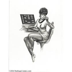 Kelly Freas- "Officers of the Deck" Star Trek's Lt. Nyota Uhura Pencil Pin Up Original Art (undated)
