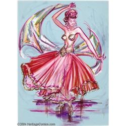 Kelly Freas - Portrait of "Dorsey Flynn in Belly Dancing Costume" Illustration Original Art (undated