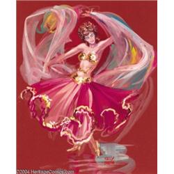 Kelly Freas - "Dorsey Flynn in Belly Dancer Costume" Portrait Illustration Original Art (undated).