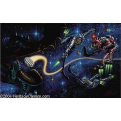 Kelly Freas - "Space Hockey" Illustration Original Art (1991).