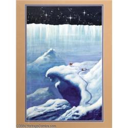 Kelly Freas - "The Left Hand of Darkness" Frontispiece Illustration Original Art (Easton Press, 1992