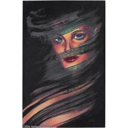 Kelly Freas - "She" Preliminary Painting Original Art (Easton Press, 1992).