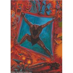 Kelly Freas - "Staying Sane in a Crazy World" Unpublished Cover Painting Original Art (1993).