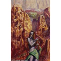 Kelly Freas - "Kingdoms of the Wall" Frontispiece Illustration Original Art (Easton Press, 1993).