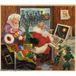 Kelly Freas - "Holiday Buyer's Guide" Illustration Original Art (Computer Gaming World, 1993).