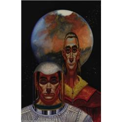 Kelly Freas - "The Martians" Frontispiece Original Art (Easton Press, 1999).