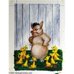 Kelly Freas - "Animal Farm" Frontispiece Original Art (Easton Press, 2002).