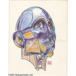 Kelly Freas - Robot Head Illustration Original Art (undated).