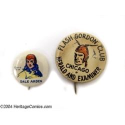 Flash Gordon - Two Scarce Pinbacks (1930s).