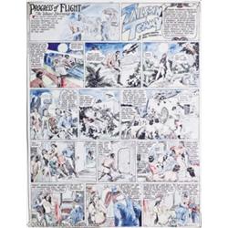 Hal Forrest - Tommy Tailspin Handcolored Sunday Comic Strip Original Art, dated 1-4-31 (Bell Syndica
