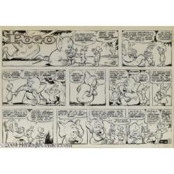 Walt Kelly - Pogo Sunday Comic Strip Original Art, dated 6-5-66 (Hall Syndicate, 1966).