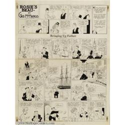 George McManus - Bringing Up Father/Rosie's Beau Sunday Comic Strip Original Art, dated 3-3-40 (King