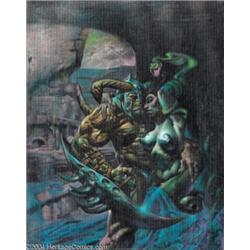 Simon Bisley - Melting Pot Book Three Cover Painting Original Art (Kitchen Sink, 1994).