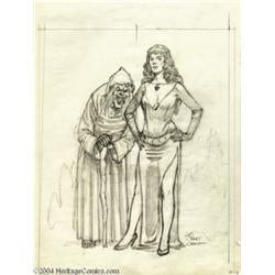 Johnny Craig - Vault Keeper and Drusilla Sketch Original Art (undated).