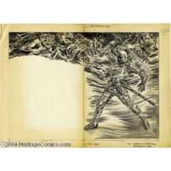 Virgil Finlay - Fantastic Pulp Illustration Original Art (Ziff-Davis, undated).