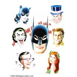 Joe Giella - Batman and His Rogues Gallery Painting Original Art (undated).
